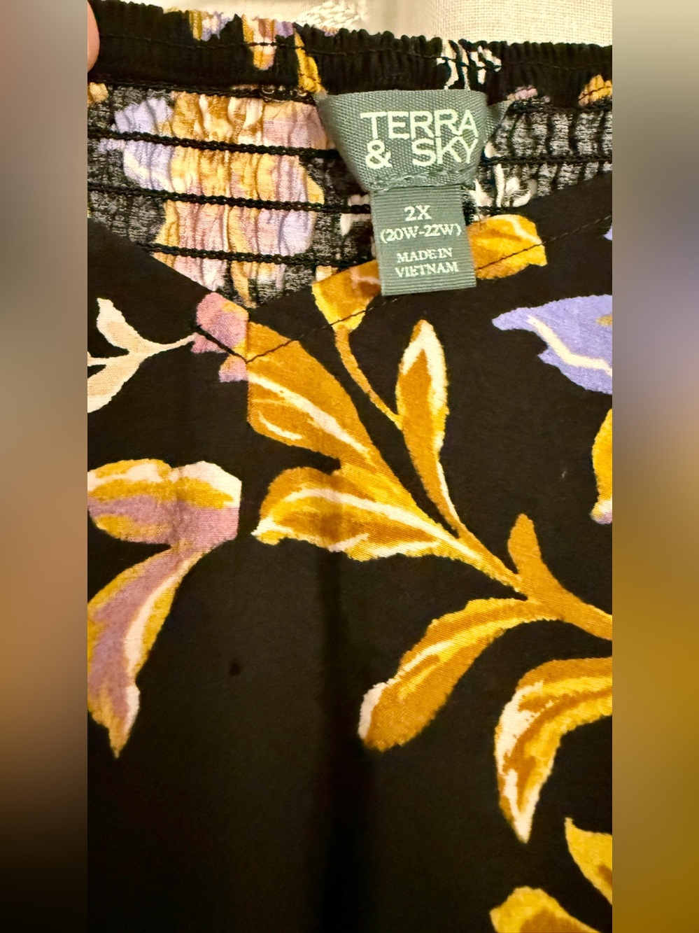 NWT Terra & Sky Black Floral Flutter Sleeve Midi Dress 2X - Picture 12 of 13
